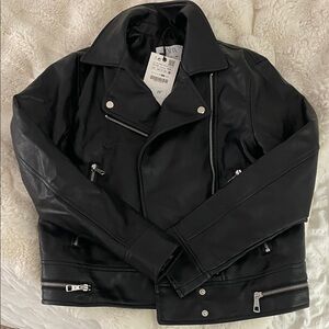 Zara Teens/Kids Black Faux Leather Jacket